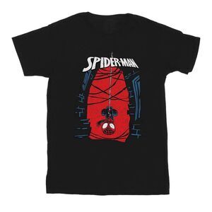 Spider-Man Boys Hanging Cotton T-Shirt / Black